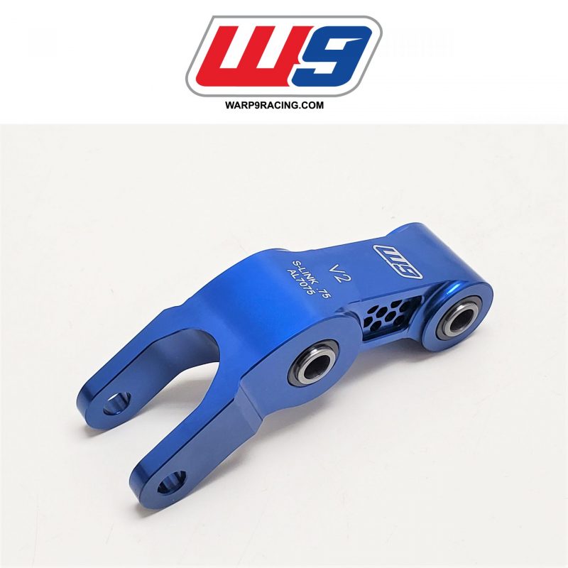 warp9 rear suspension linkage riser v2 sur-ron - 0.75" / 1.91 cm rise - blau