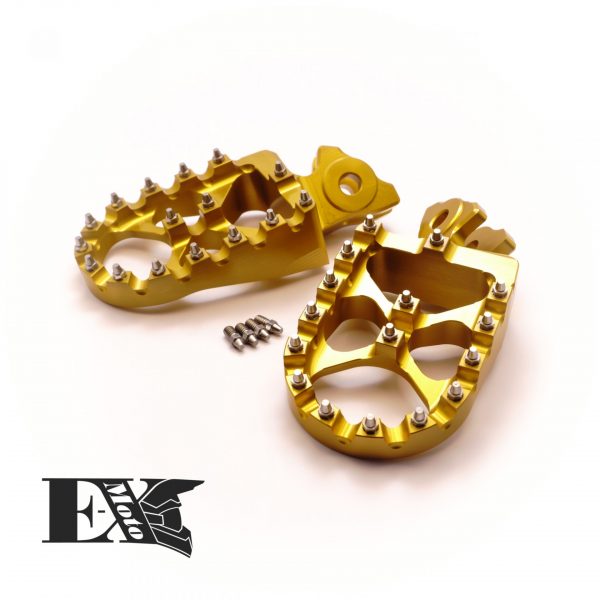 E-MOTO-X UPGRADE 6061 ALUMINIUM FOOTPEGS – Gelb-Gold